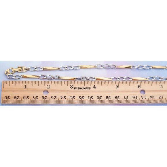 Vintage Gold & Silver Tone Link Chain Necklace | 24 inch | Napier | J24 - Picture 4 of 4